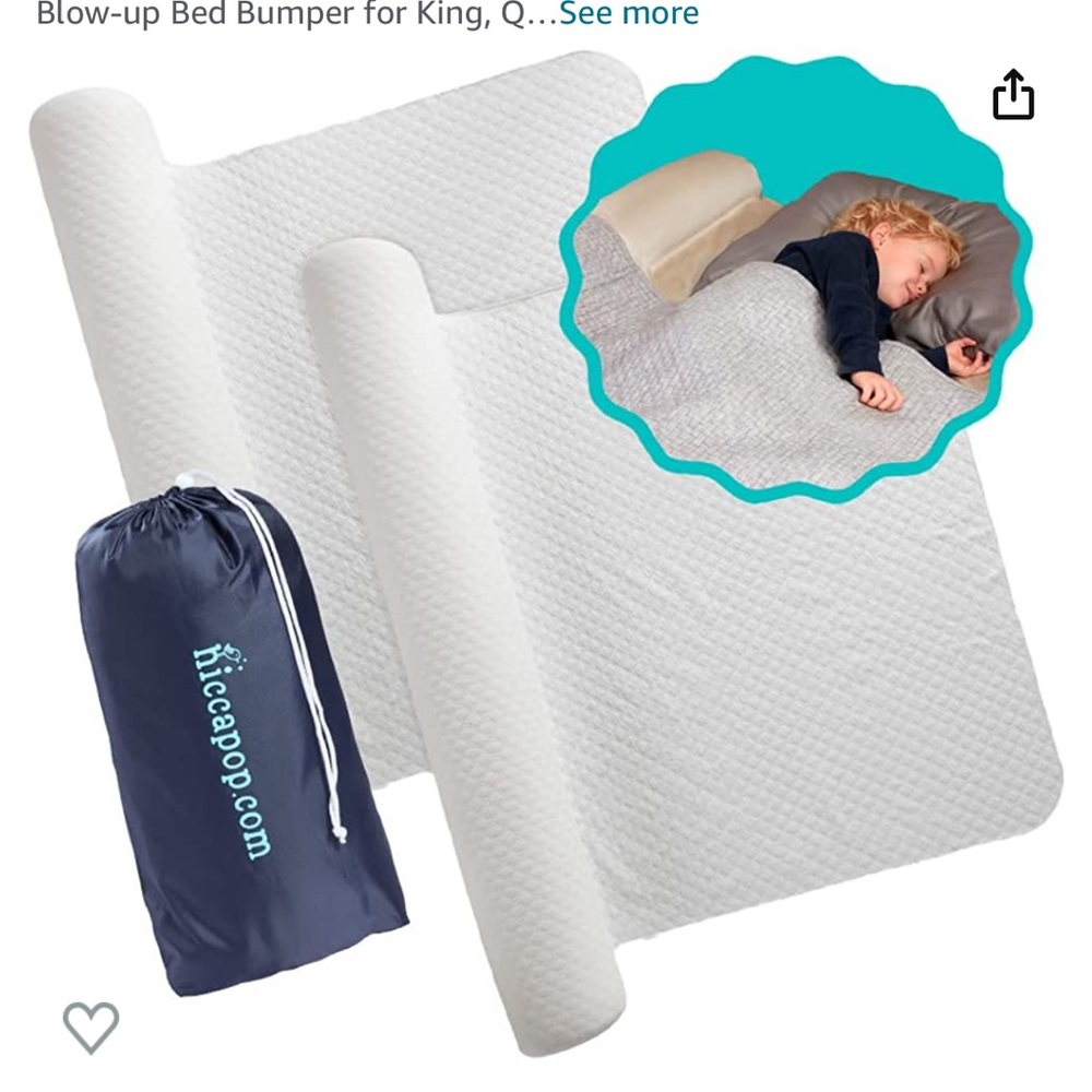 hiccapop Inflatable Bed Rail for Toddlers Travel Bed Rail Blow-up Bed Bumper